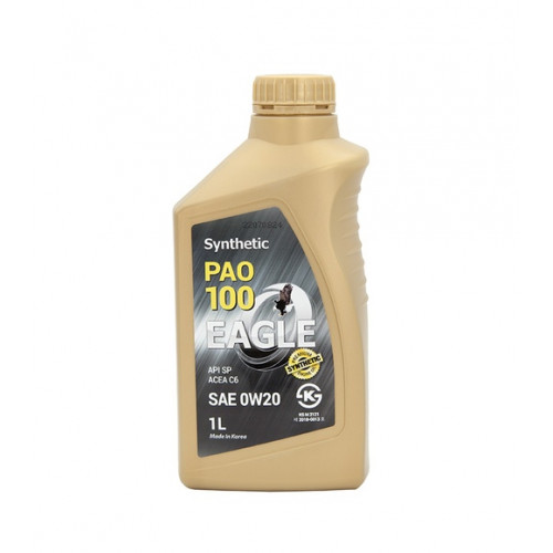 Масло моторное EAGLE PAO 100 (MADE IN KOREA) Synthetic 0W20 API SP 1л. Масло моторное EAGLE PAO 100 (MADE IN KOREA) Synthetic 0W20 API SP 1л.