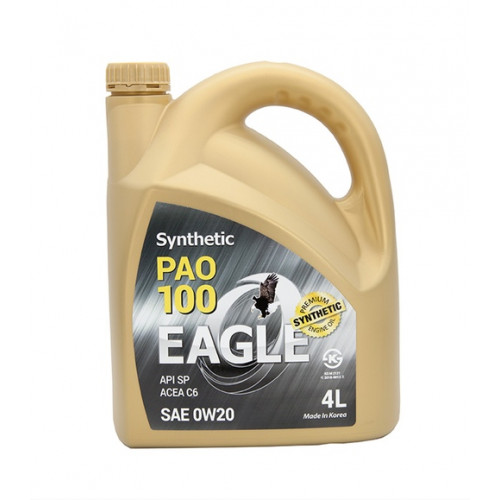 Масло моторное EAGLE PAO 100 (MADE IN KOREA) Synthetic 0W20 API SP 4л.